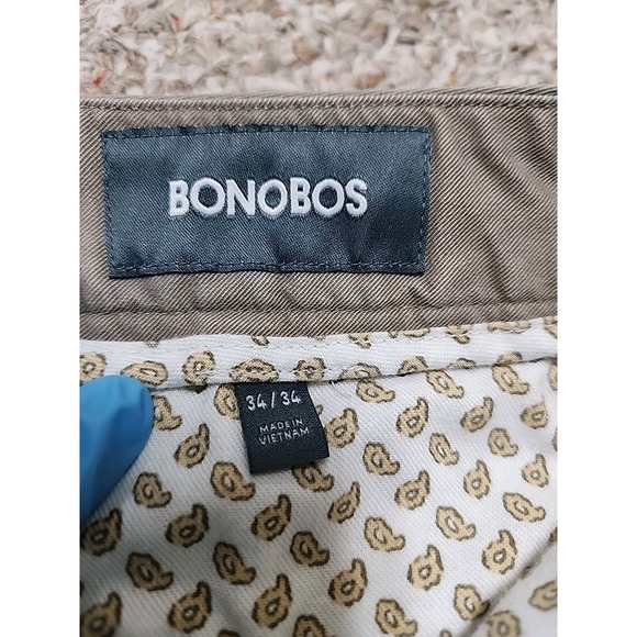 Bonobos Pants Men's 34x34 Brown Chino Slim Fit 34x33 Actual - Picture 2 of 11